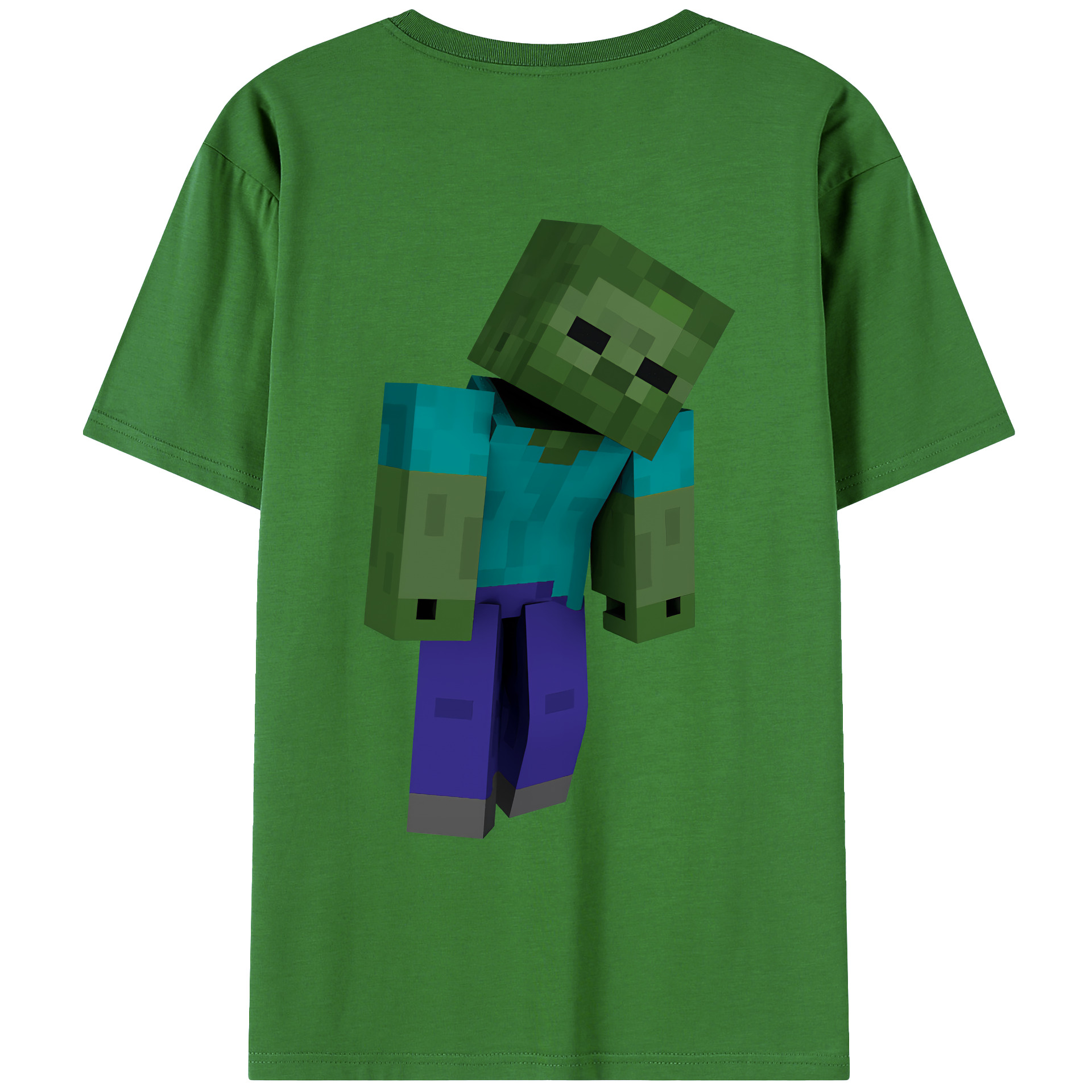 （画像用） マインクラフト ブロックの世界 Minecraft MC Block world レディース半袖Tシャツ(バックプリント)